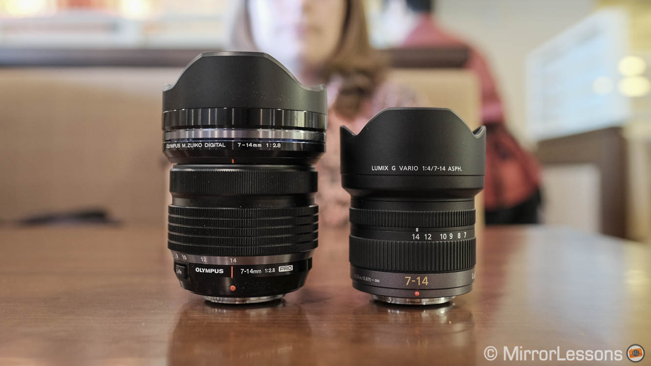 Olympus 7-14mm f/2.8 vs Panasonic 7-14mm f/4 – Quick comparison