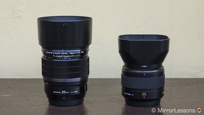 olympus m.zuiko 25mm f/1.2 pro vs panasonic leica 25mm f/1.4