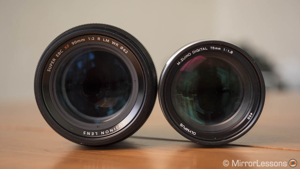 fuji 90mm vs olympus 75mm