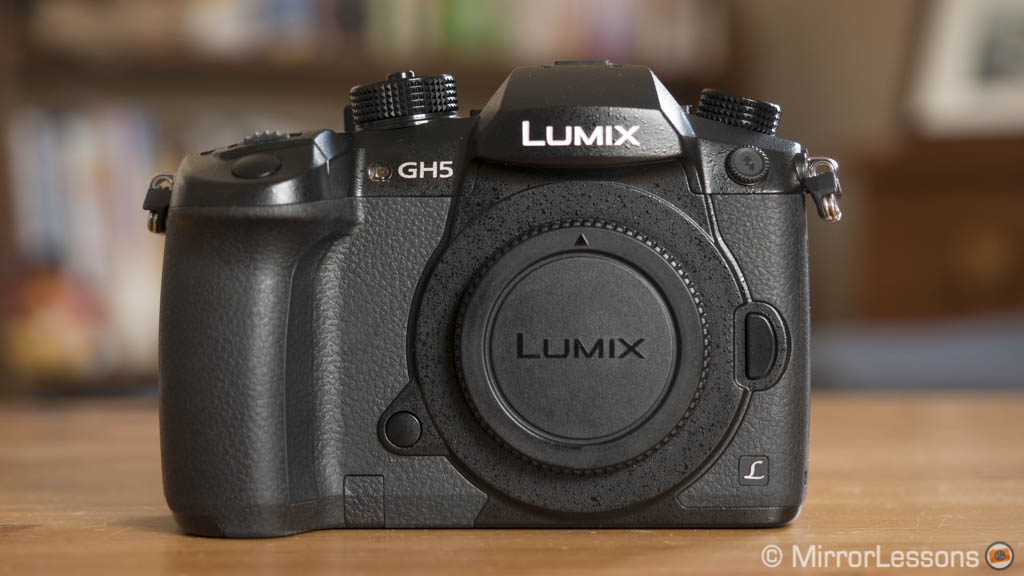 Panasonic GH5, front view with sensor cap on