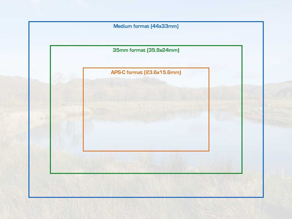 size comparison between medium format, full frame and APS-C