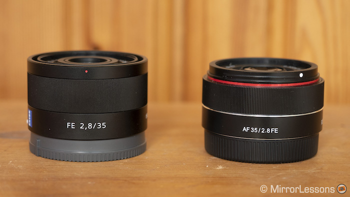 impuls Let op weerstand Sony FE 35mm f/2.8 ZA vs Samyang Rokinon 35mm f/2.8 AF – The complete  comparison - Mirrorless Comparison