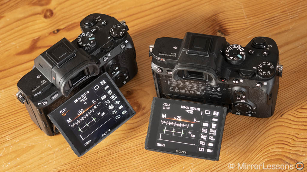 sony a7iii vs a7riii with screen tilted