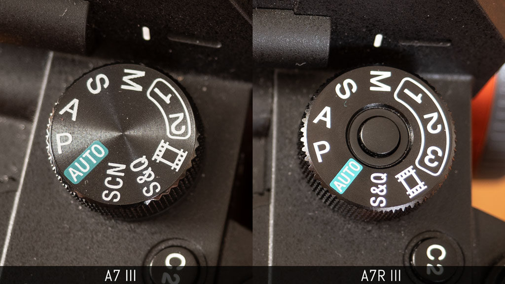 close up on the two shooting mode dials