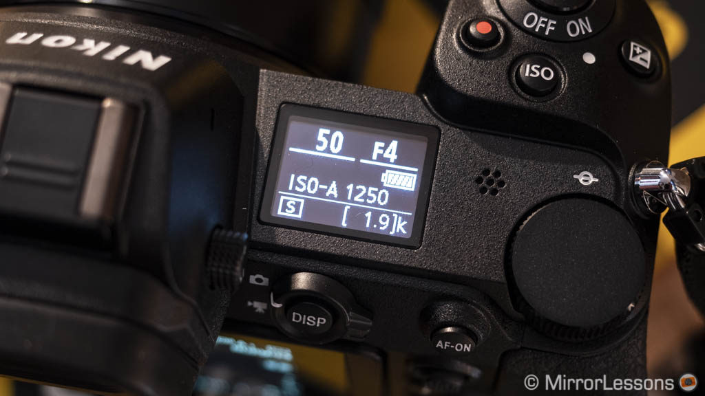 top lcd screen on the Nikon Z6