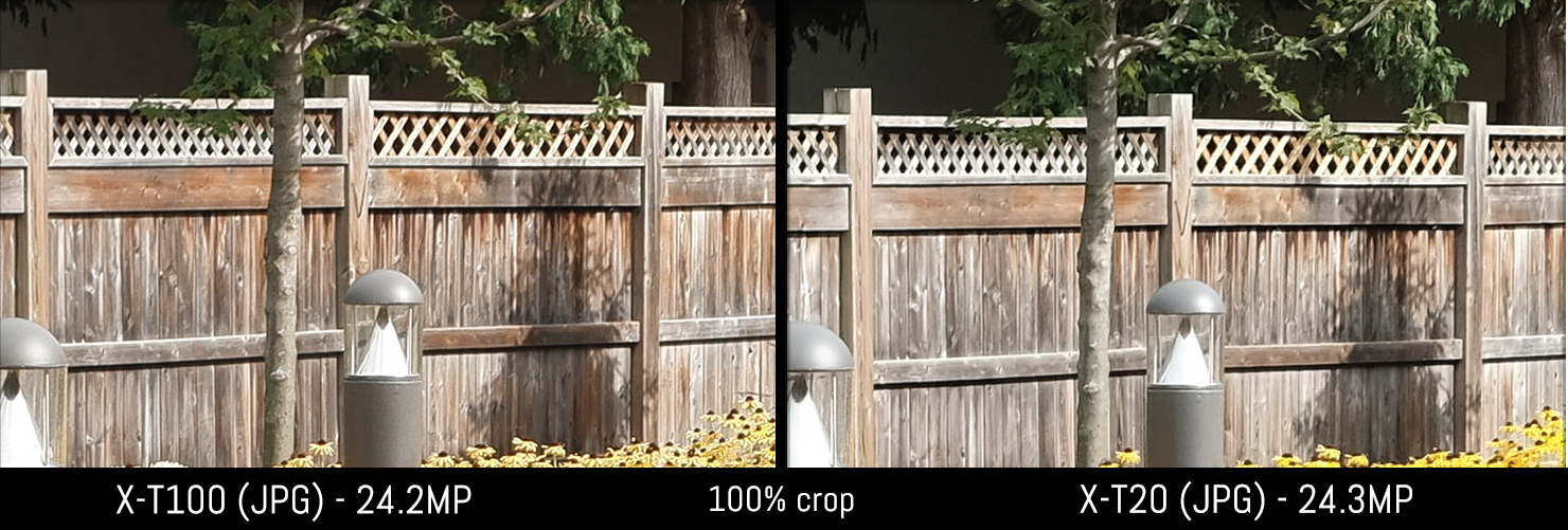xt100 vs xt20 resolution 100% crop ooc jpg