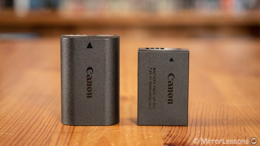The two Canon batteries side by side.