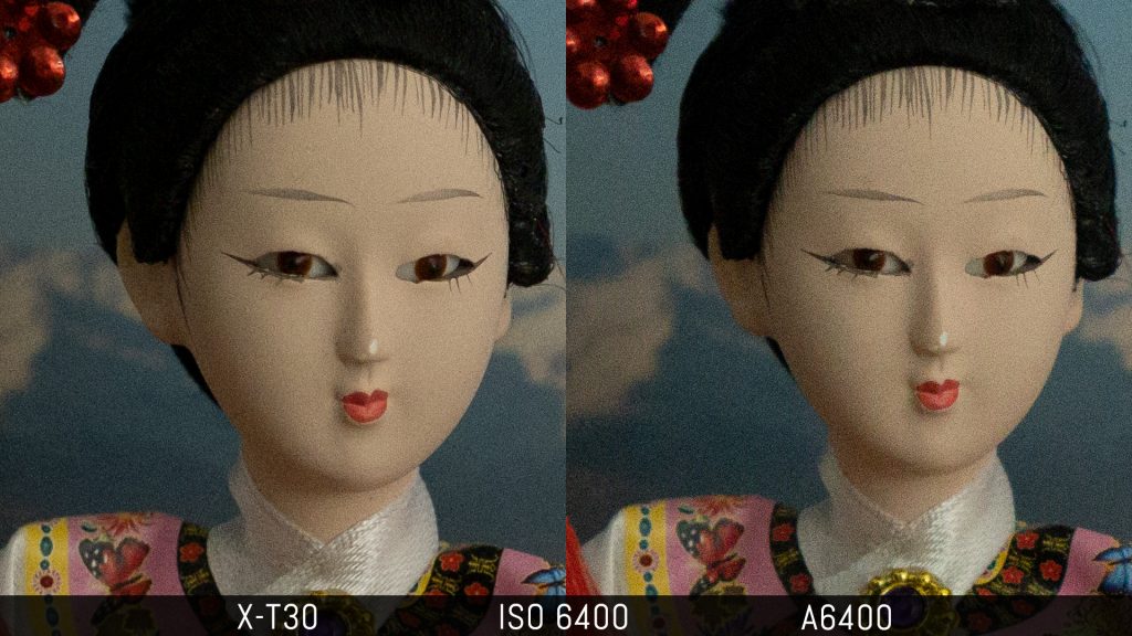 comparison of an image taken at 6400 ISO