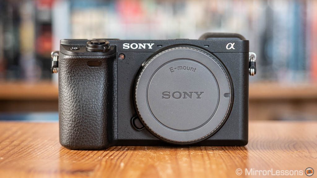 sony a6400 front view with sensor cap on