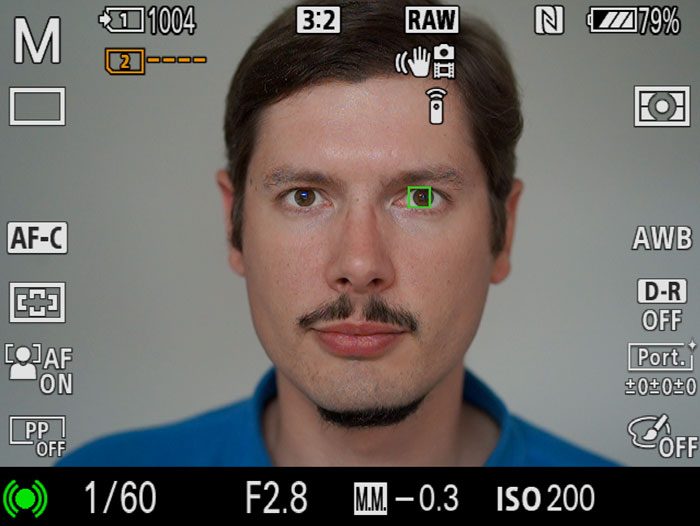 Eye detection on the A7 III