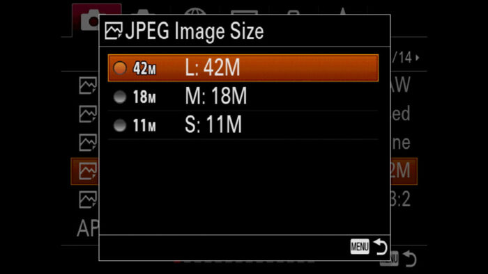 sony a7 iii jpeg settings