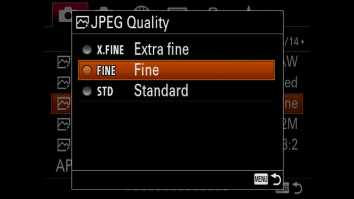 sony a7 iii jpeg settings