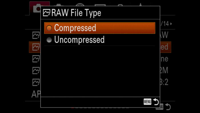 sony a7 iii raw settings