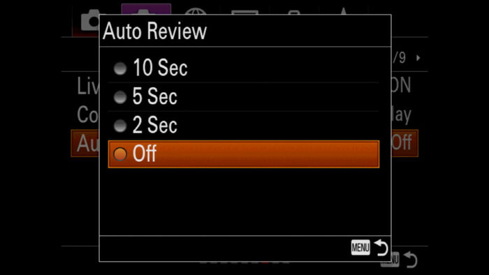 sony a7 iii display options