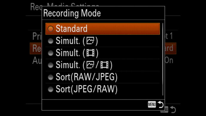 sony a7 iii dual card slot set up