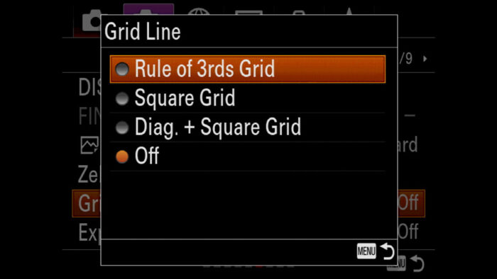 sony a7 iii display options