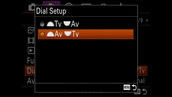 sony a7 iii dial settings