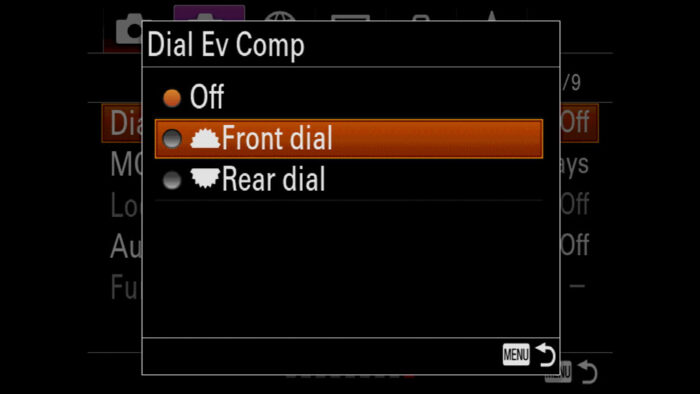 sony a7iii dial settings