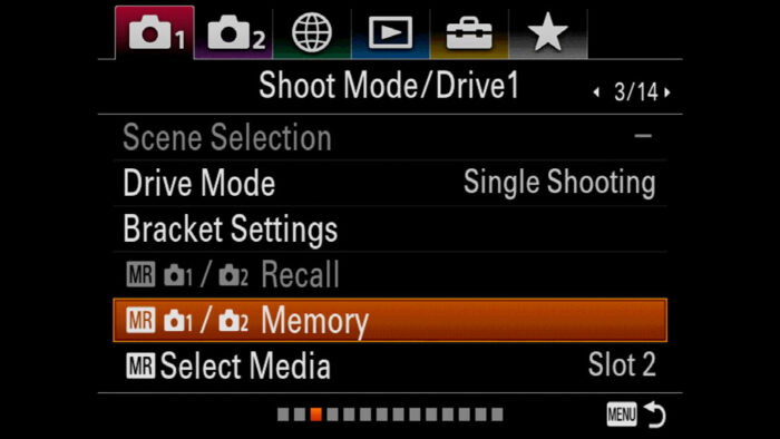 sony a7iii memory settings 