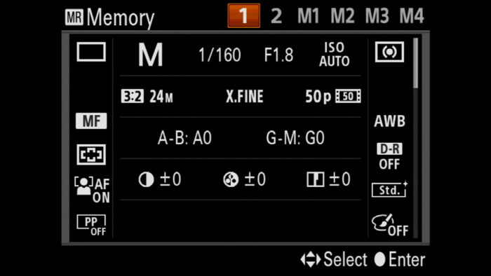 sony a7 iii memory settings 