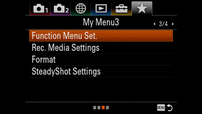 sony a7iii custom setting