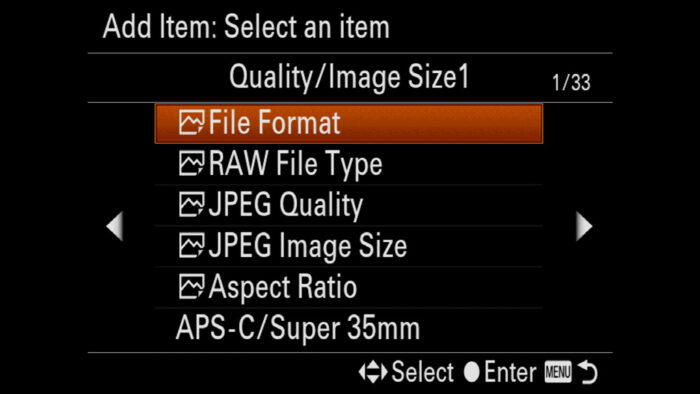 sony a7iii custom setting