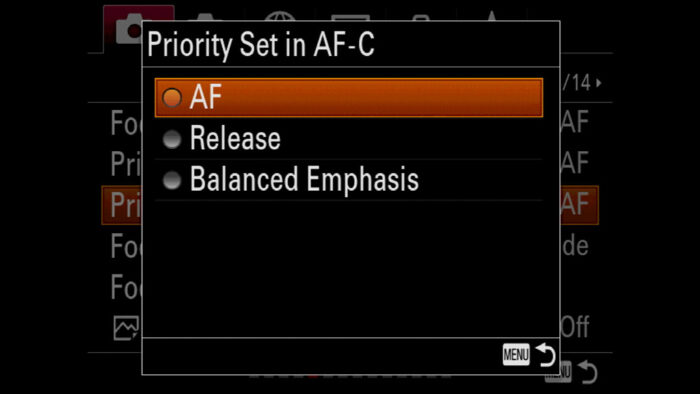 sony a7 iii sports settings