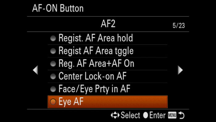 sony a7iii eye focus setup