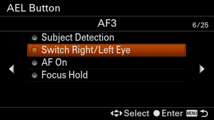 sony a7iii eye focus setting