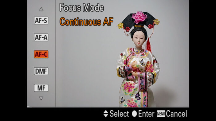 Sony A7R III Modo de foco automático