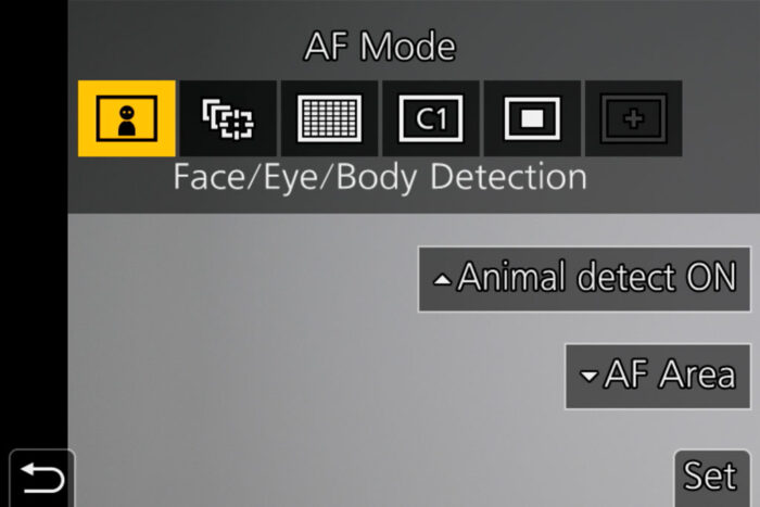 animal detection setting on Panasonic cameras