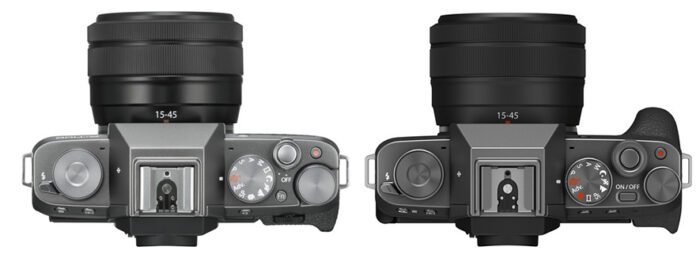 Fujifilm X-T100 vs X-T200 top view