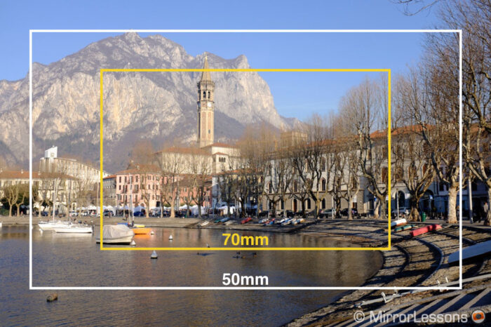50mm and 70mm field of view example with the digital teleconverter