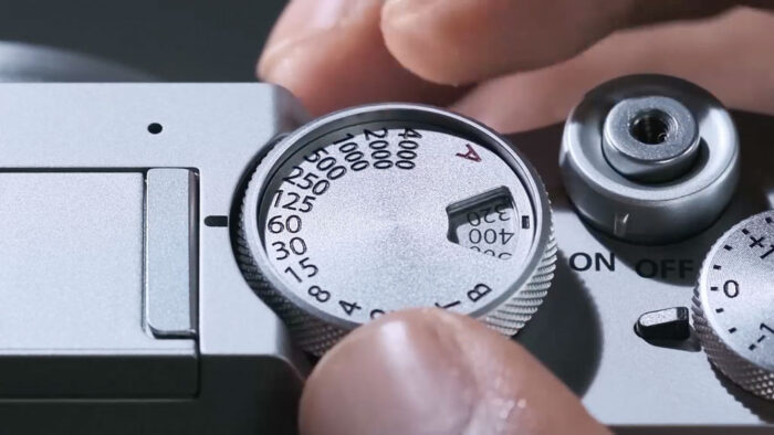 The ISO dial on the X100V