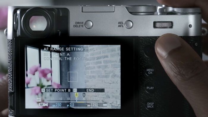 The focus limiter function on the X100V