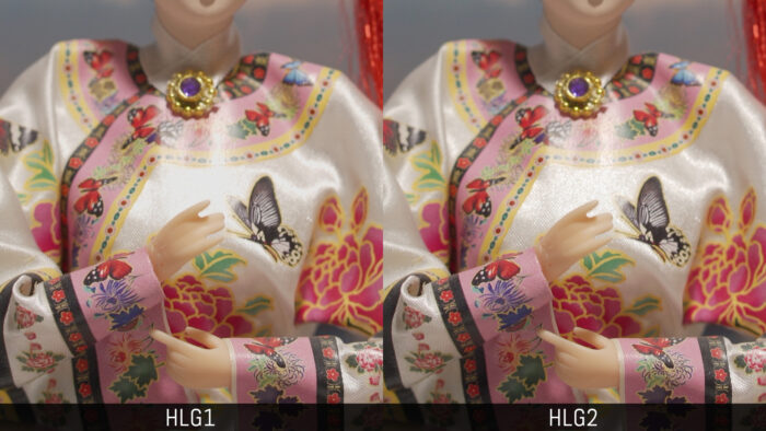 Comparison between HLG1 and HLG2 using a doll