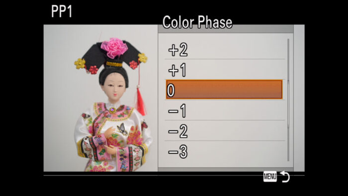 The Color Phase menu