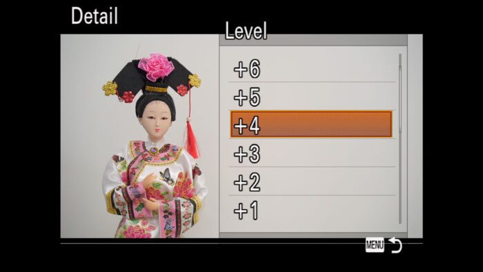 The Detail menu