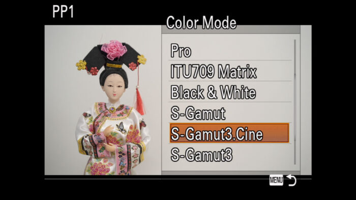 The Color Mode menu