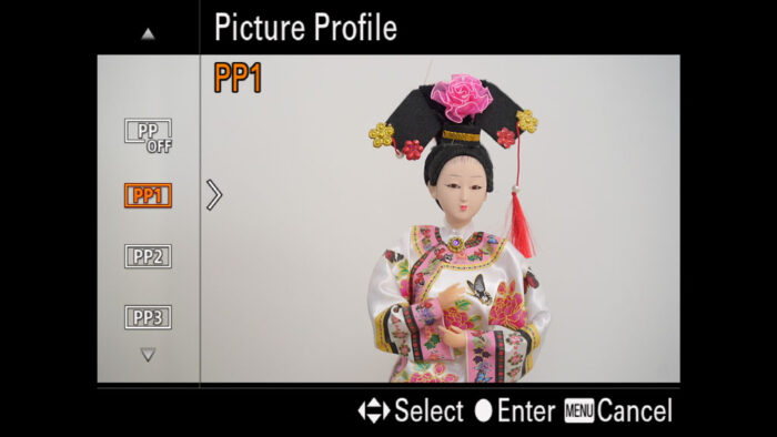 The Picture Profile menu