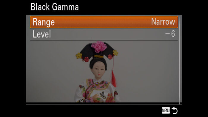 The Black Gamma menu