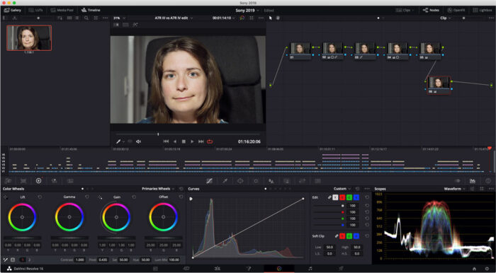 Screenshot of Davinci Resolve software