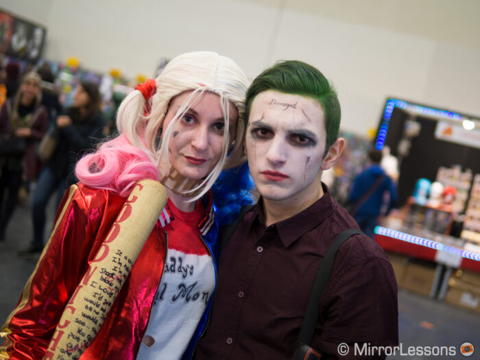 A male and female cosplayer posing. Taken using Face and Eye detection with the E-M1 II.