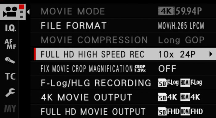 fuji xt4 120fps