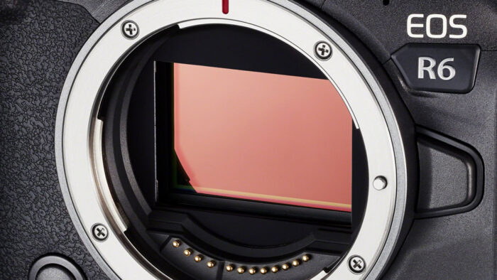 Close-up on the Canon R6 sensor