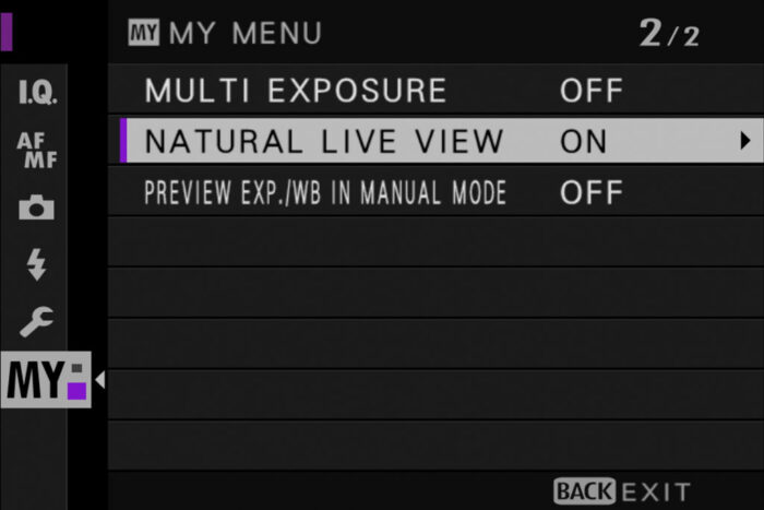natural live view setting