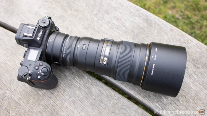 nikon z6 with ftz adapter, teleconverter 2.0 and 300mm f4 pf lens