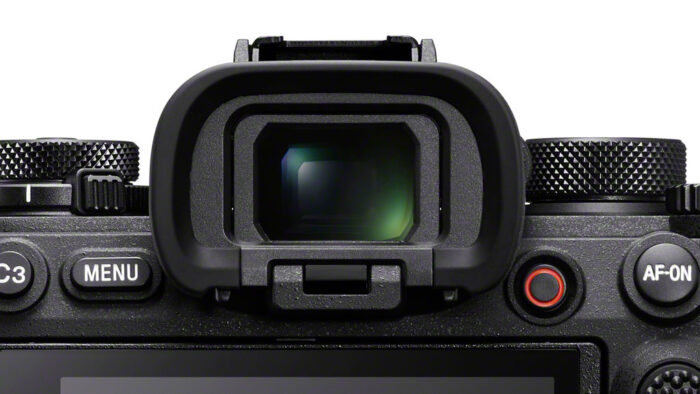 close-up on the sony a1 viewfinder