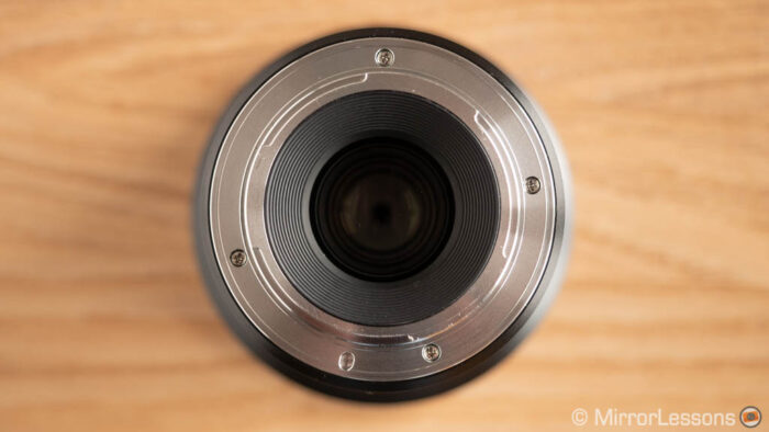 rear view of the Nisi 15mm lens