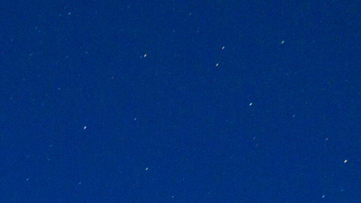 Extreme crop of the top right corner of the starry sky image